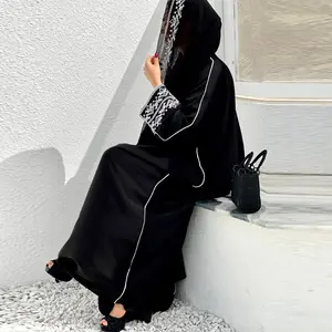 فستان حجاب عباية كلاسيكي مطرز على الموضة معطف كيمونو ملابس خارجية نسائية بأكمام طويلة فضفاضة عربية إسلامية دبي قفطان مغربي