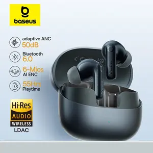 سماعات أذن Baseus EP10 Pro ANC سماعة أذن لاسلكية تعمل بالبلوتوث 6.0 سماعات أذن 50 ديسيبل في الوقت الحقيقي سماعات أذن 6 ميكروفون عالي الدقة LDAC IP55