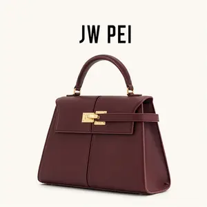 حقيبة يد نسائية JW PEI Elise Designer Fashion 2025 حقيبة يد جديدة باللون العنابي حقيبة كروس مربعة كبيرة حقيبة نسائية راقية