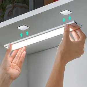 LED ضوء الليل محس حركة لاسلكي USB خزانة ليلة ضوء خزانة مصباح لخزانة المطبخ خزانة غرفة النوم 20/30/40/60 سنتيمتر