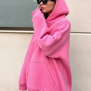 Bornladies المتضخم هوديس وبلوزات للنساء الخريف الشتاء سميكة الدافئة الصوف بلوزات الفتيات الشارع الشهير فضفاض البلوز
